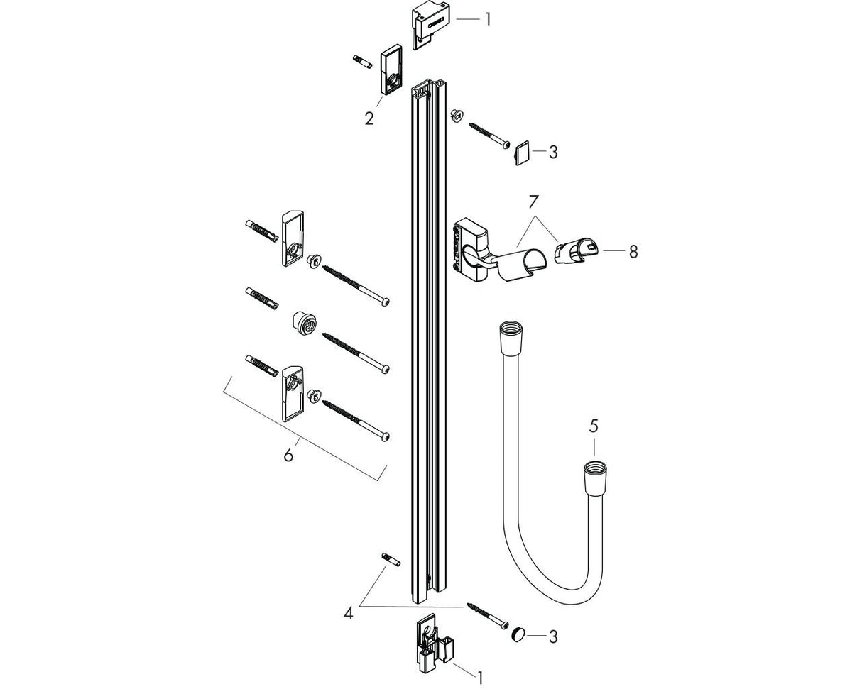 hansgrohe Unica Brausestange Raindance 90 cm mit Isiflex Brauseschlauch 160 cm, Chrom