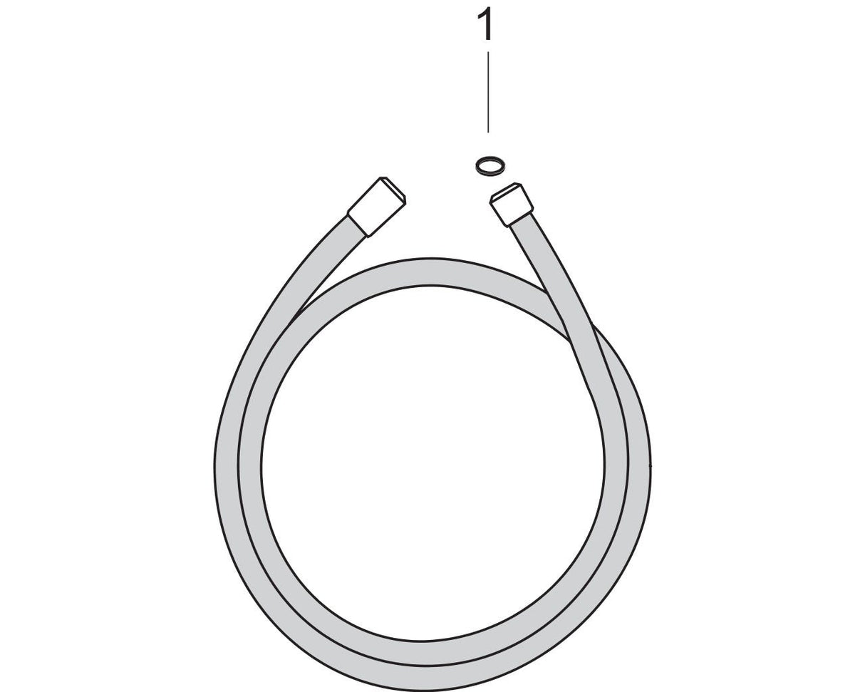 hansgrohe Isiflex Brauseschlauch hochwertiger Kunststoffschlauch mit beidseitiger konischer Mutter und Anschlussgewinde G ½, knickgeschützt und mitdrehendem Anschluss