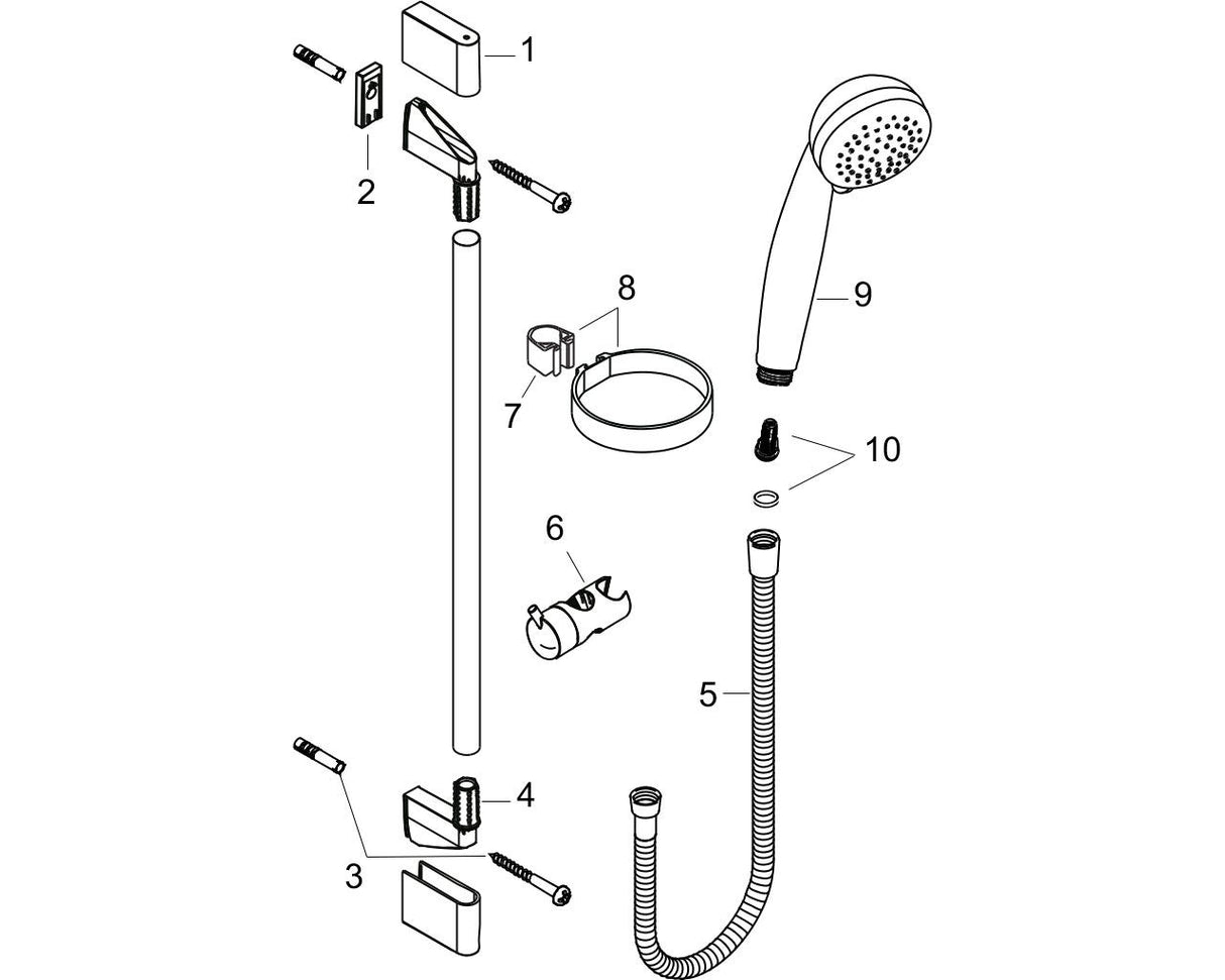 hansgrohe Crometta 85 Brauseset Vario mit Brausestange 90 cm, Chrom