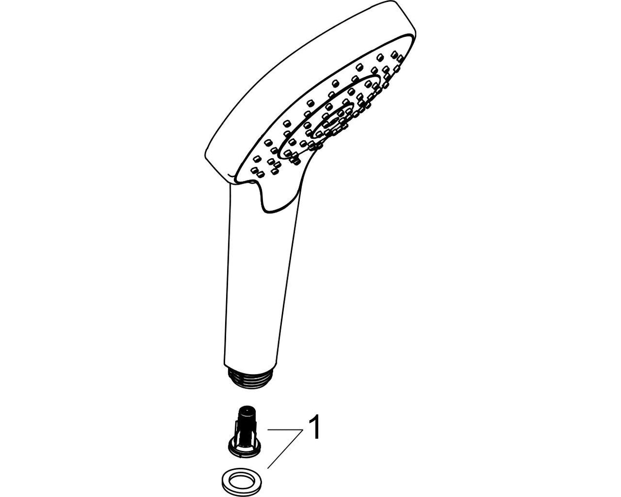 hansgrohe Croma S Handbrause 110 1jet, Weiß/Chrom