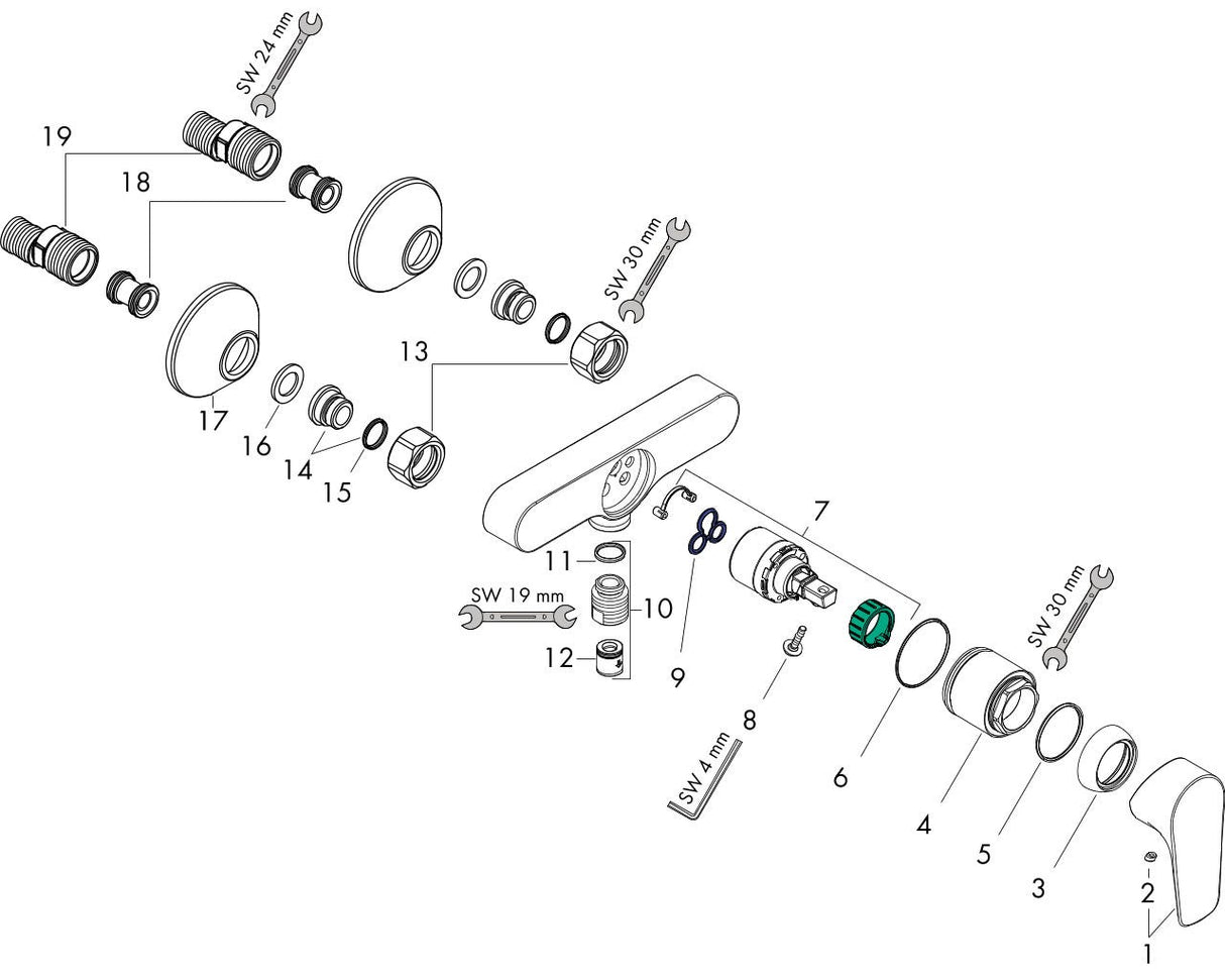 hansgrohe Talis E Einhebel-Brausemischer Aufputz, Chrom