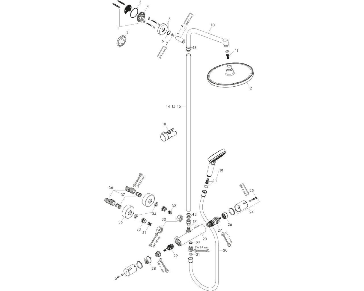 hansgrohe Crometta S Showerpipe 240 1jet mit Thermostat, Chrom
