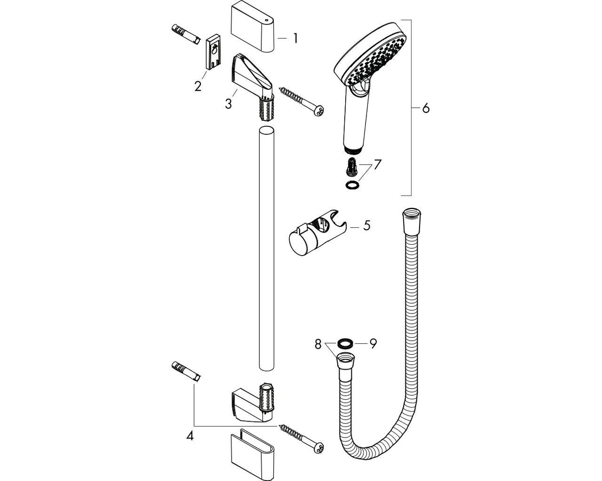 hansgrohe Crometta Brauseset 100 Vario mit Brausestange 90 cm, Weiß/Chrom
