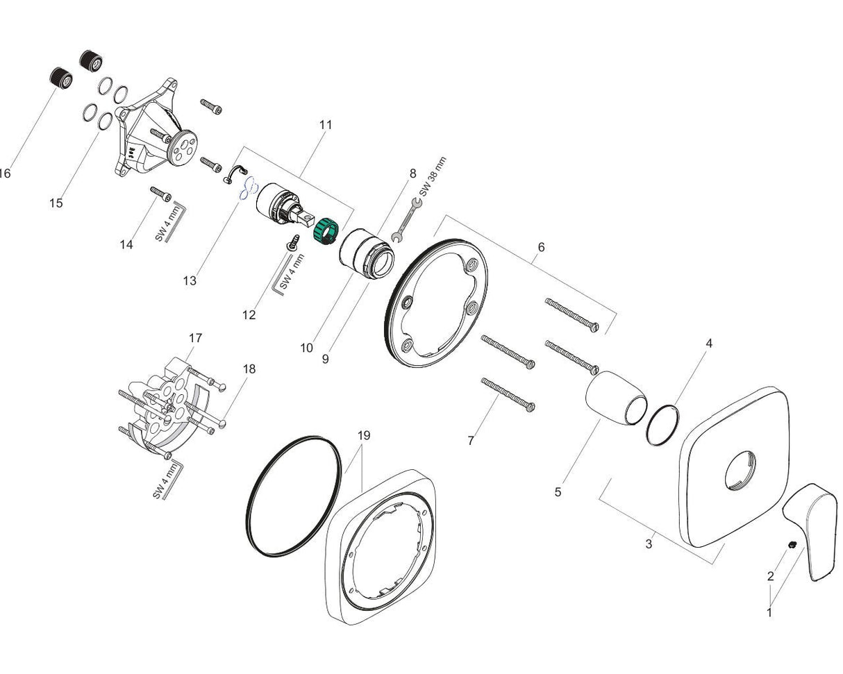 hansgrohe Talis E Einhebel-Brausemischer Unterputz für iBox universal, Chrom