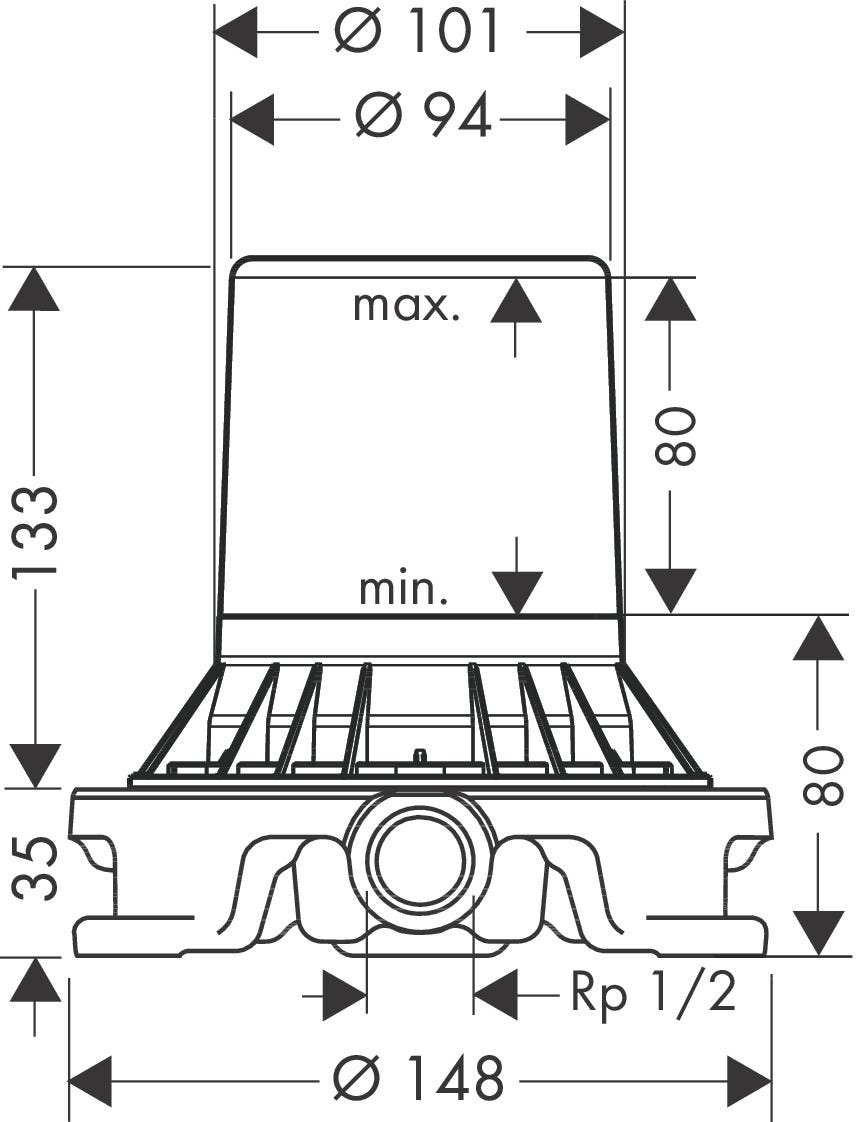 AXOR Grundkörper für Armaturen bodenstehend