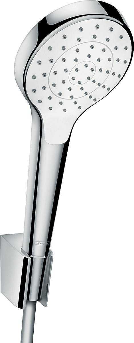 hansgrohe Croma Select S Brausehalterset 110 1jet mit Brauseschlauch 125 cm, Weiß/Chrom