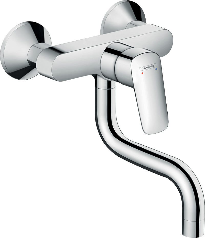 hansgrohe Logis M31 Einhebel-Küchenmischer, Wandmontage Lowspout, 1jet, Chrom