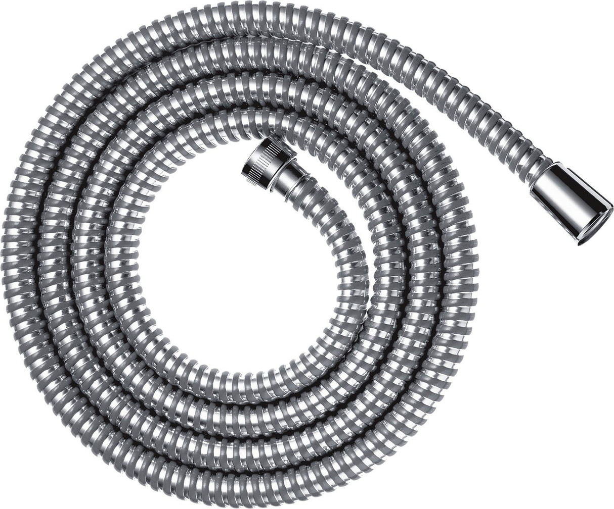 hansgrohe Metaflex Brauseschlauch, Kunststoff, Chrom, mit Umflechtung, ohne mitdrehenden Anschluss, Gewinde 1/2 Zoll