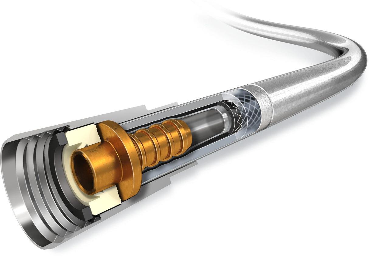 hansgrohe Isiflex Brauseschlauch hochwertiger Kunststoffschlauch mit beidseitiger konischer Mutter und Anschlussgewinde G ½, knickgeschützt und mitdrehendem Anschluss