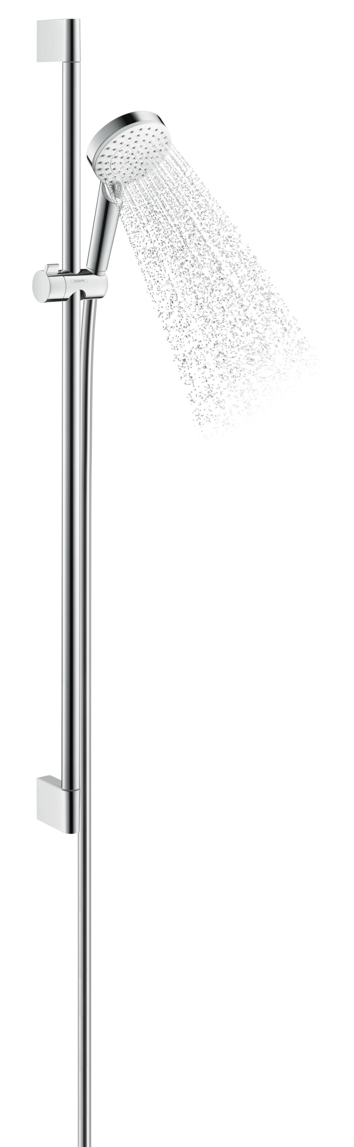 hansgrohe Crometta Brauseset 100 Vario mit Brausestange 90 cm, Weiß/Chrom