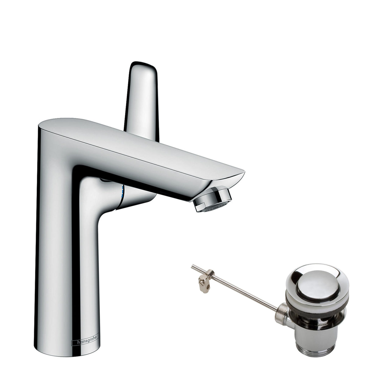 hansgrohe Talis E Einhebel-Waschtischmischer 150 mit Zugstangen-Ablaufgarnitur, Chrom