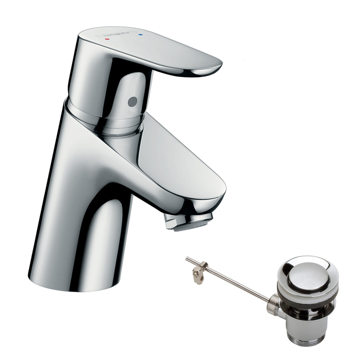 hansgrohe Focus Einhebel-Waschtischmischer 70 mit Zugstangen-Ablaufgarnitur, Chrom