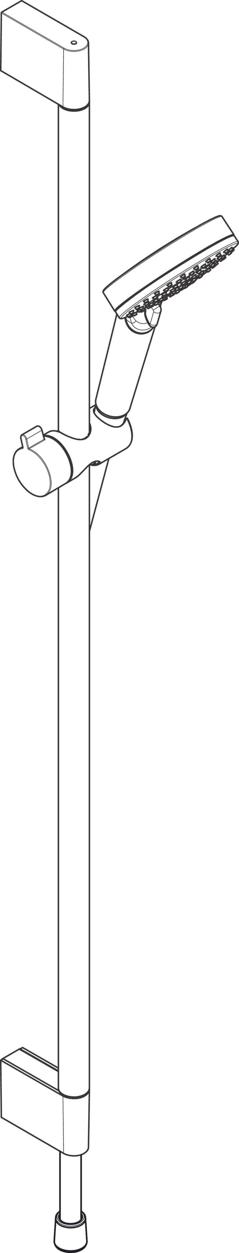 hansgrohe Crometta Brauseset 100 Vario mit Brausestange 90 cm, Weiß/Chrom