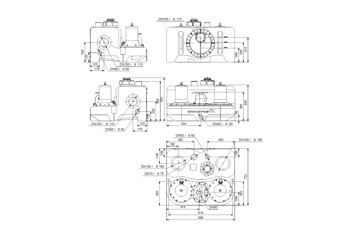 Fäkalienhebeanlage Multilift MD.12.3.4 3x400V 1,5kW CEEGRUNDFOS