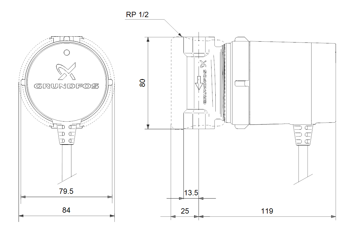 Zirkulationspumpe COMFORT 15-14 B DACHGRUNDFOS