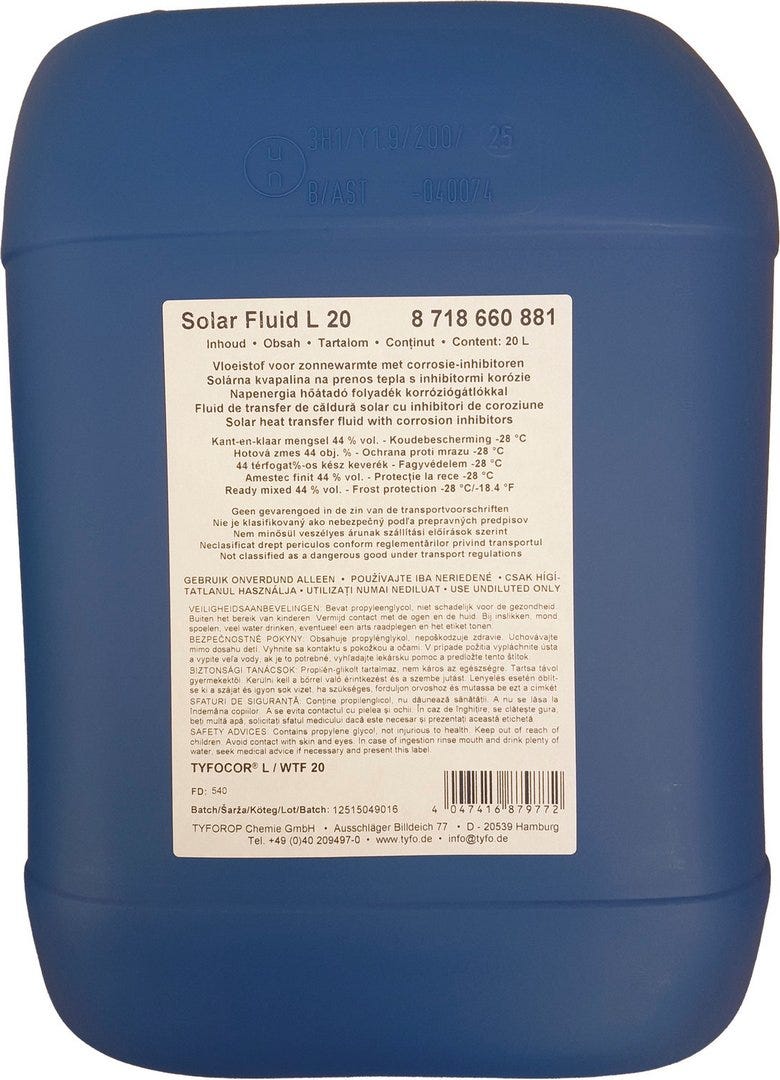 Zubehör Solartechnik SFF Solarfluid für Flachkollektoren