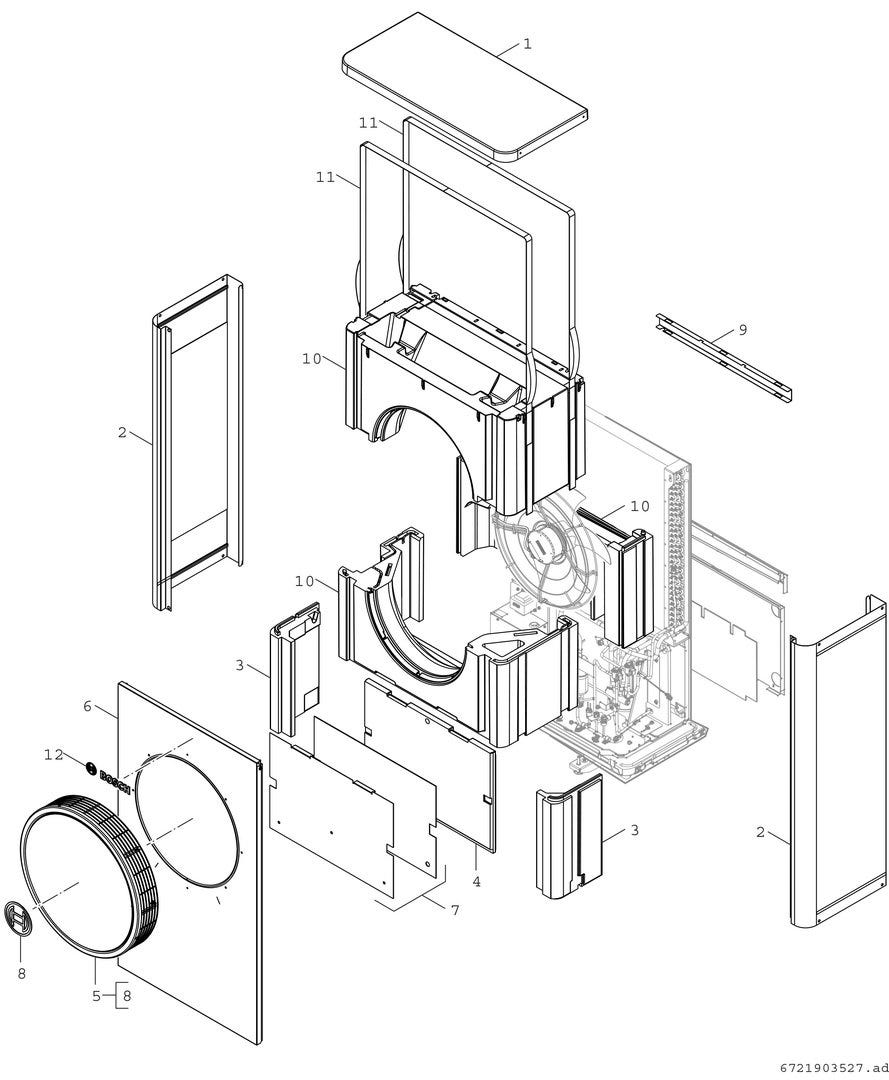 Luftwärmepumpe CS7400i AW 7 OR-S Außeneinheit Monoblock-WP, 1380x940x600