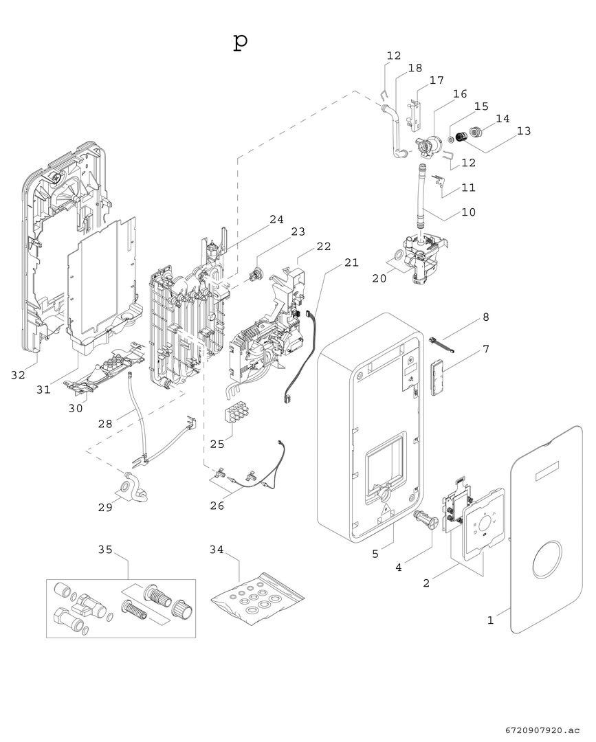 Durchlauferhitzer TR8501i 21/24/27 DESOAB, 484x236x106, 27 kW internetfähig