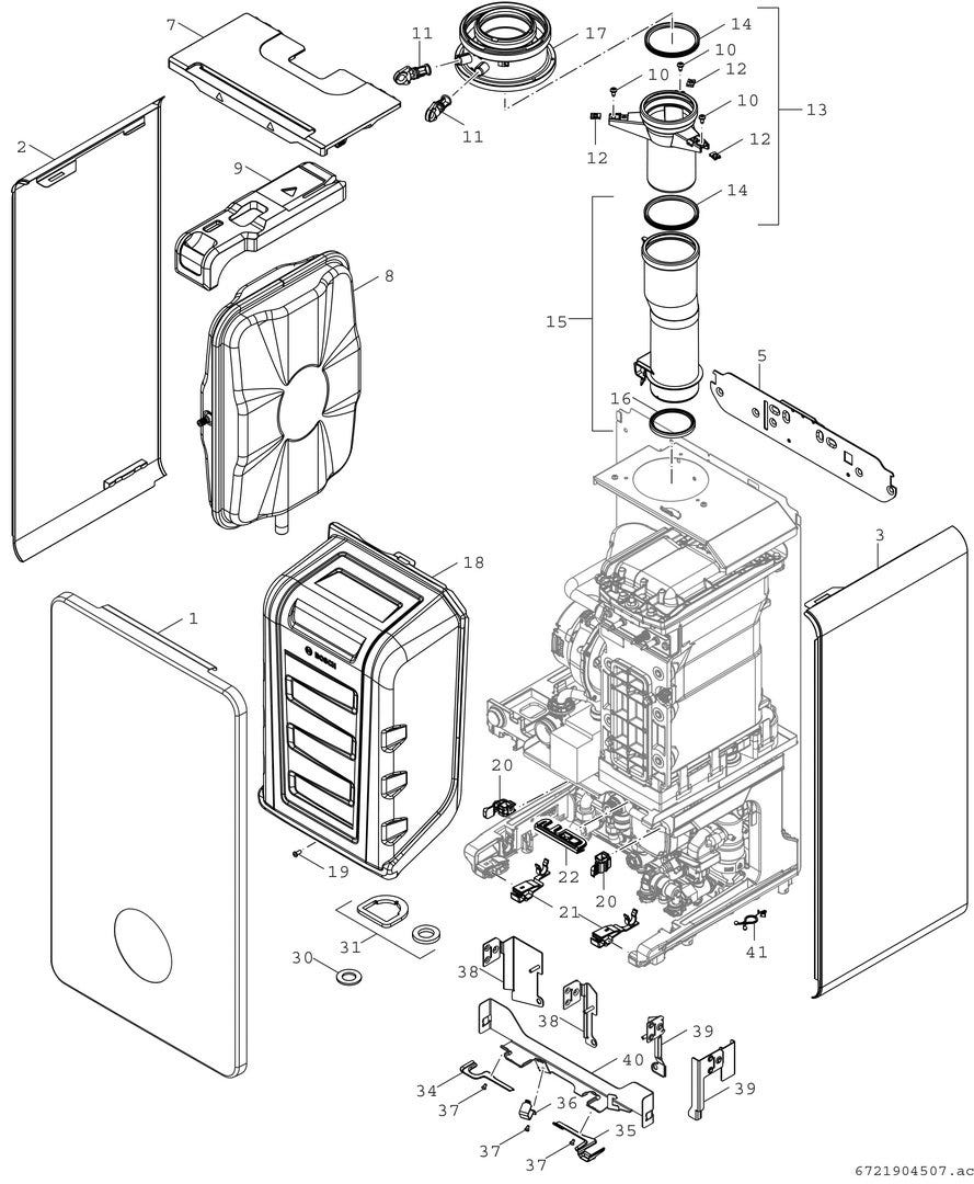 Gas-Brennwertgerät, wandhängend Condens GC9800iW H 23, 840x440x365