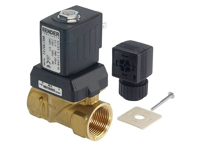 2/2-Wege-Magnetventil mit Servomembran, Zwangsanhebung, IP65, bis 90Grad oder 100Grad, 0,1-10 bar, stromlos geschlossen