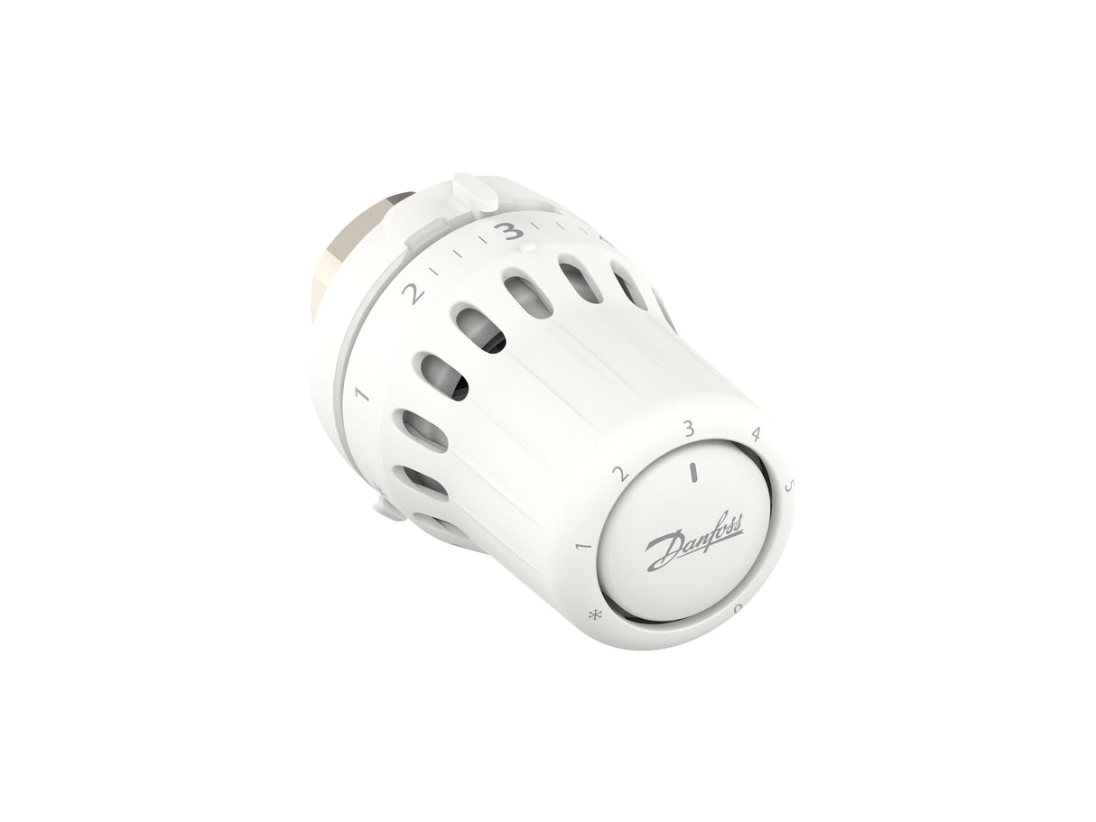 Danfoss Thermostatkopf React M30x1,5, flüssigkeitsgefülltes Wellrohrelement, eingebauter Fühler, zertifiziert gemäß EN 215, Regelgenauigkeit CA 0,2 K, Temperaturbereich 8-28C