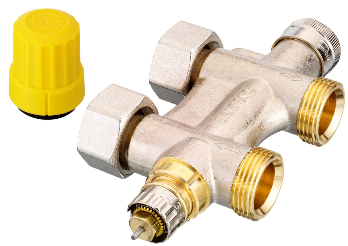Danfoss Anschlussarmatur VHS-UN Heizkörper R 1/2, Durchgang, vernickelt
