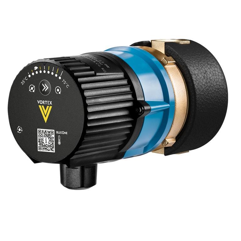 Vortex Pumpe BWO 155 R ERT mit elektronischem Regelthermostat, Isolierschale, ECM-Kugelmotor mit Drehzahleinstellung
