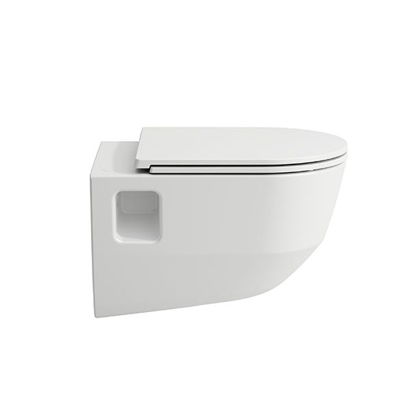 LAUFEN Tiefspül-WC wandhängend LAUFEN PRO 530x360 spülrandlos mit offener Befestigung (Nischen) weiß