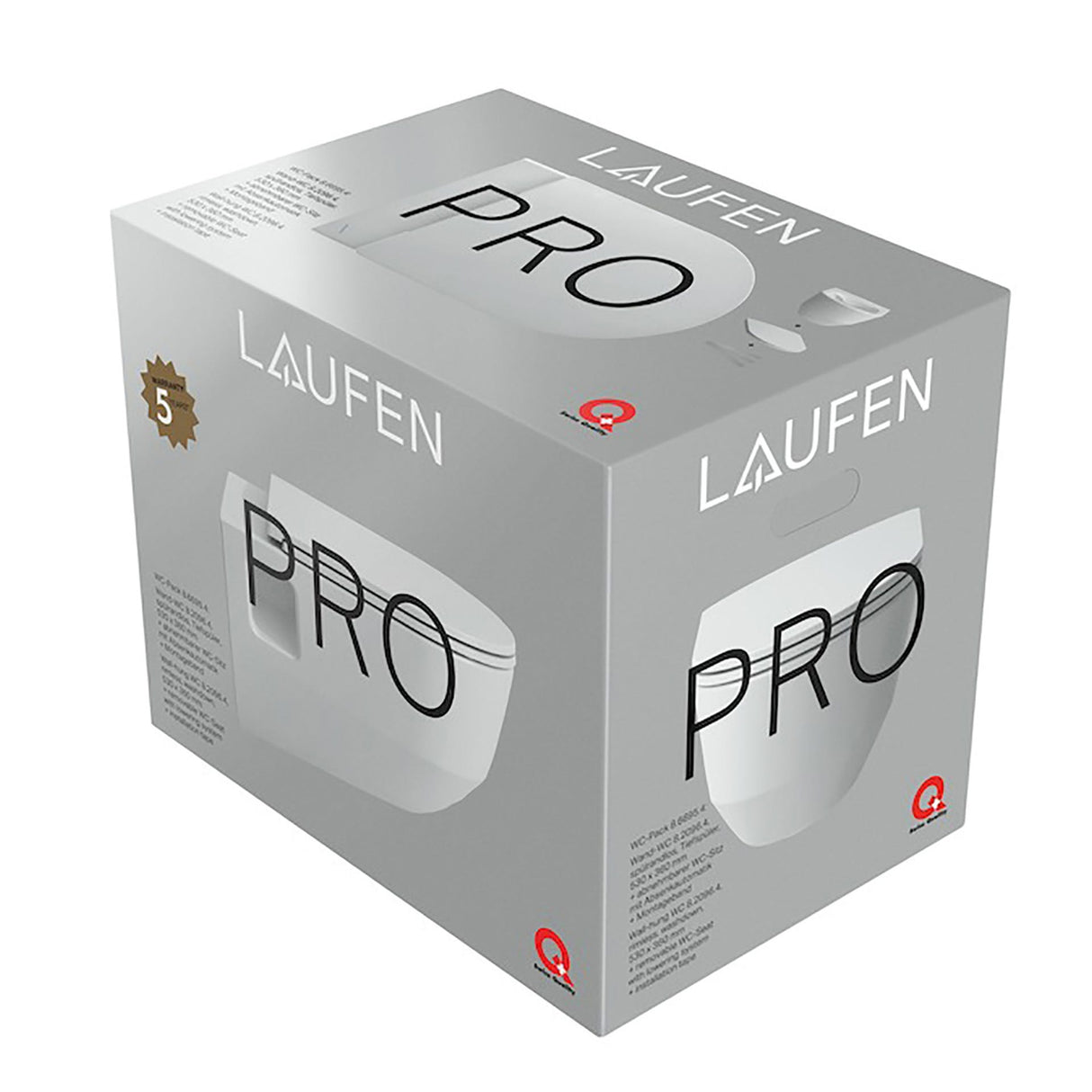 LAUFEN Tiefspül-WC wandhängend + Sitz LAUFEN PRO Pack spülrandlos weiß