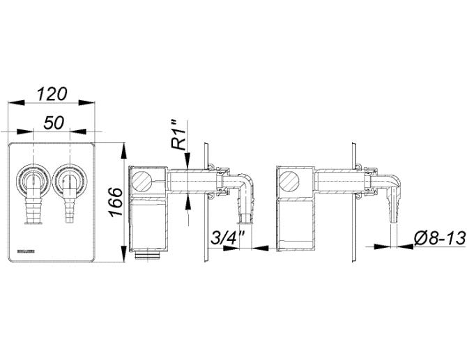 DALLMER Anschlussset Waschgeräte-Siphon 400 Vario