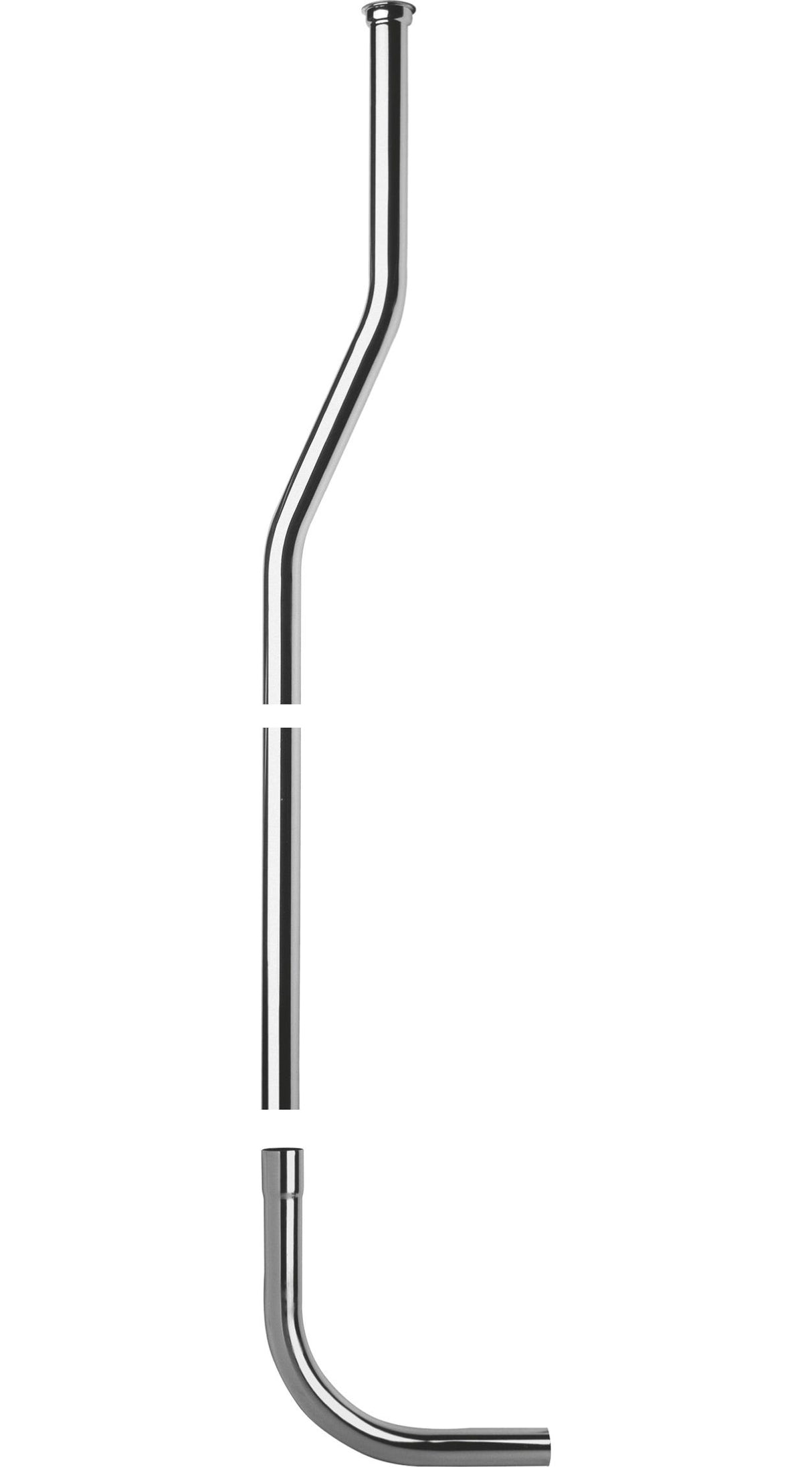 Spülkastenrohr mit 90 Grad Bogen KS weiß 32 mm Länge 1750 mm / 65 mm gekröpft