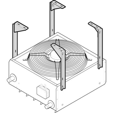 Kampmann Universal-4-Punkt-Konsolen, HxBxL 498 mm x 172 mm x 165 mm, nur Umluft, Baugröße 4 - 7