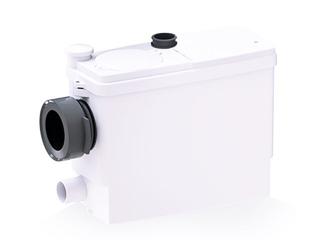 SFA Sanibroy Fäkalienhebeanlage SANIPACK PRO UP zum Anschluss an Hänge-WC bzw. WC und Waschtisch, Dusche oder Bidet. Zur Einbau in Vorwandinstallation.