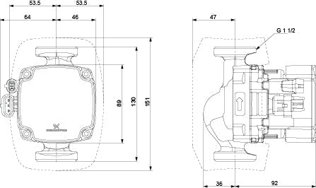 GRUNDFOS Hocheffizienz Umwälzpumpe ALPHA2 GO