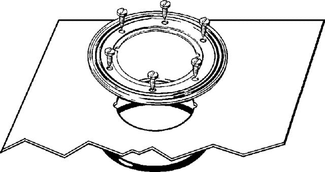 Viega-Klemmflansch aus Edelstahl rostfrei m. O-Ring u. 6 Schrauben mit Dichtungsbahn 500 x 500 mmaus EPDM Nr. 4998.3