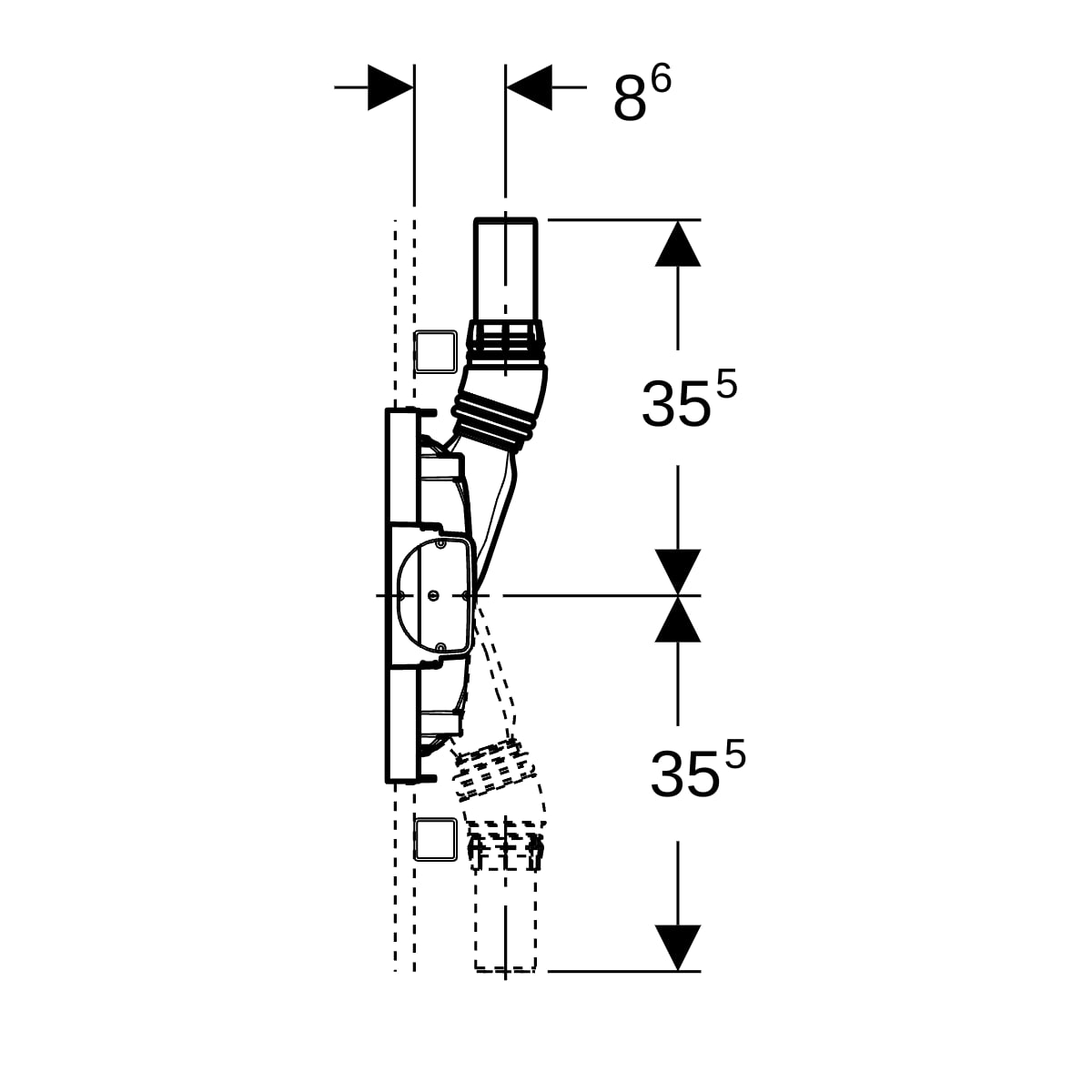 GE Duofix Element für Dusche 50cm mit Wandablauf d50