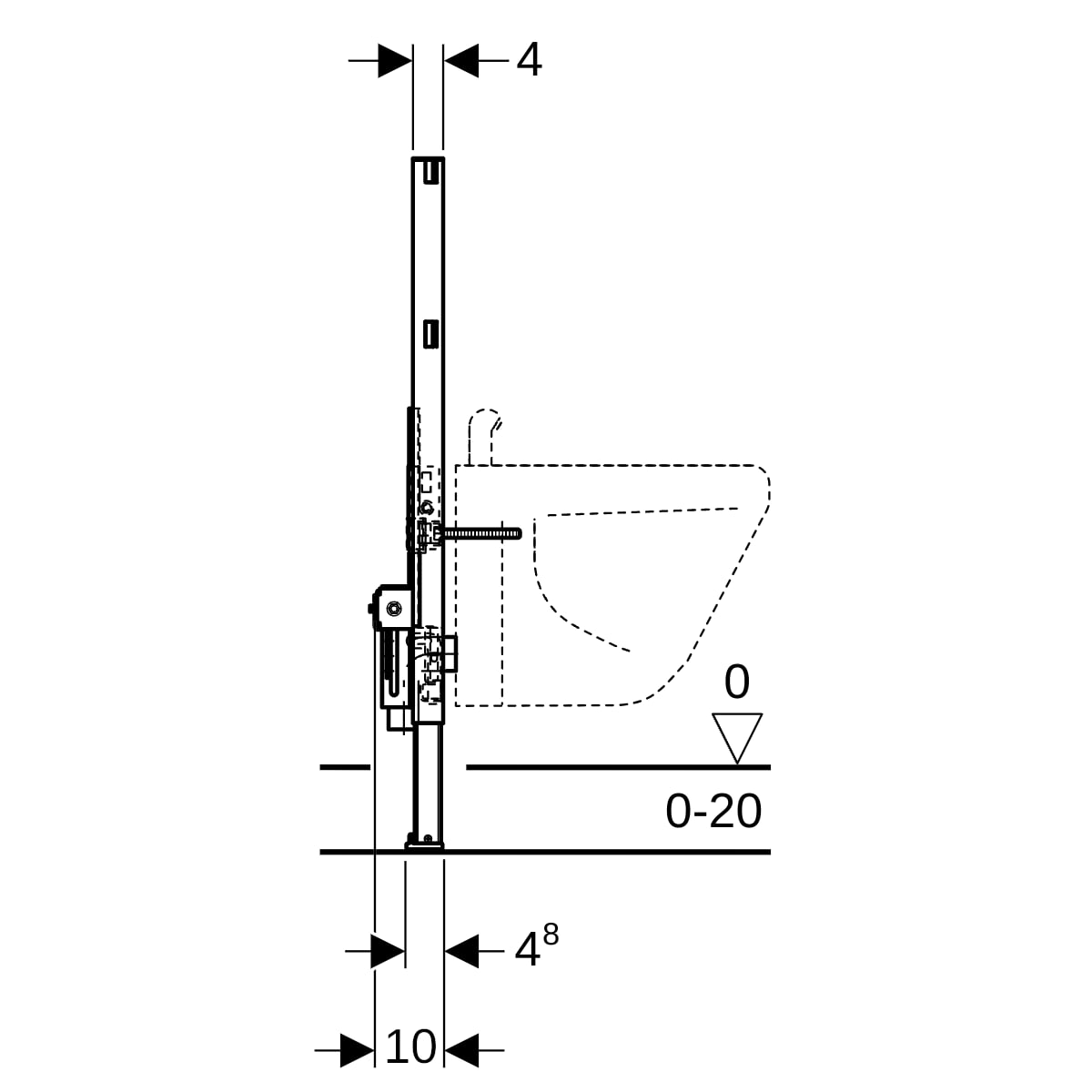GE Duofix Element für Bidet 82 cm Universal