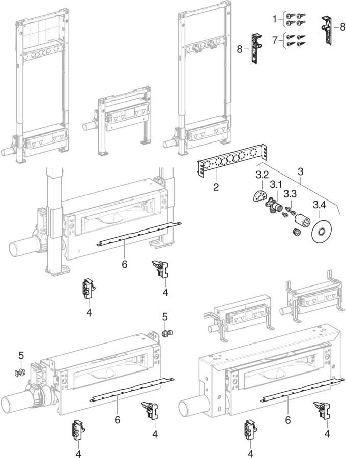 GE Duofix Element für Dusche 50cm mit Wandablauf d50
