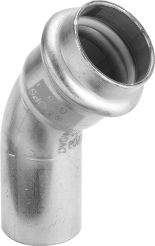 Viega Sanpress Inox G-Bogen 45° mit 1 Muffe SC-Contur Stahl nichtrostend Modell 0226.1