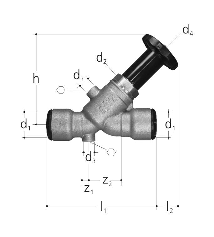 GF JRG LegioStop Schrägsitzventil sudoFIT 54mm