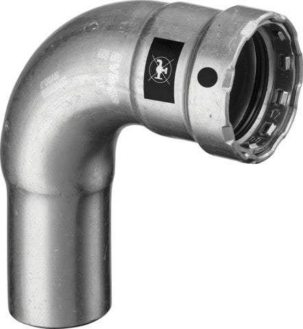 Viega Megapress-Bogen 90° Stahl mit 1 Muffe unlegiert, Zink-Nickel-Beschichtung, Modell 4216.1