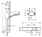HG Brausesystem Pulsify Select S 105 3j Relaxation Brausethm. Stange 650mm chrom