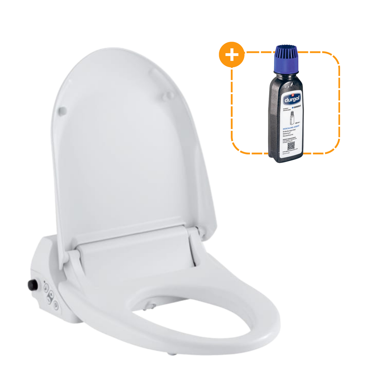 Geberit WM Bundle AquaClean 4000 WC-Aufsatz weiß + Entkalkungsmittel