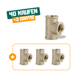 40+3 | Viega T-Stück Rotguss, Modell 3130 Rp1: ¾ Rp2: ¾ Rp3: ¾