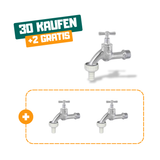 30+2 | JS Auslaufventil mit Schlauchverschraubung, mit Knebel-Oberteil, 1/2", matt chrom