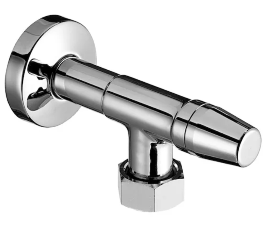 SCHELL Wasserzähler-Eckventil, Schubrosette Ø 54 mm, DN 15 G 1/2 AG, DN 20 G 3/4 IG, chrom