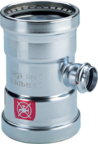 Viega Prestabo XL-T-Stück reduziert mit SC-Contur Stahl unlegiert, verzinkt, Modell 1118XL VdS-Zulassung