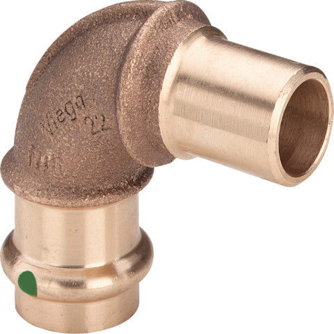Viega Sanpress-Bogen 90° mit 1 Muffe  SC-Contur Rotguss oder Siliziumbronze, Modell 2216.1