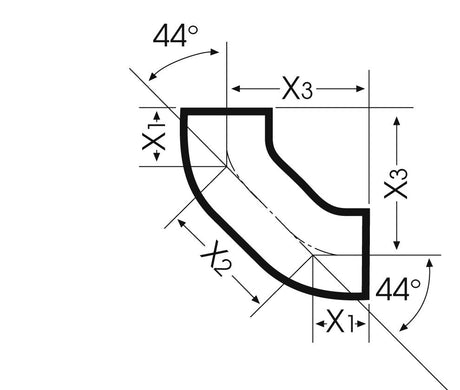 Düker Gussformstück SML Doppelbogen 88 Grad aus Gusseisen, beschichtet, 1-teilig, Bogenform