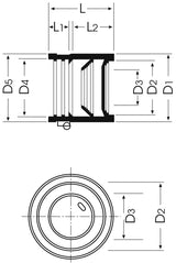 Düker Verbindung Düker EK Fix aus Ethylen-Propylen-Dien-Kautschuk (EPDM) mit Schlauchklemme, Manschette, schwarz